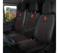 LUCARO Housses de Siège Tornado pour Ford Transit 2013 et après Rouge - Accessoires de Voiture - Housse de Siège Avant de Voiture