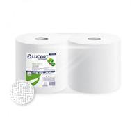 LUCART - Bobine blanche d'essuyage - 2 plis - 1000 feuilles - x2
