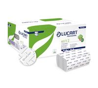 Lucart Essuie-mains Blanc double épaisseur - Lot de 20 paquets de 3800 feuilles