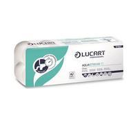 Lucart Professional, AquaStream 10, Papier hygiénique en rouleau pure pulpe High Fade, idéal pour les toilettes publiques et de bureau, 10 rouleaux de 200 feuilles par paquet, 9,5x11 cm, 1 paquets
