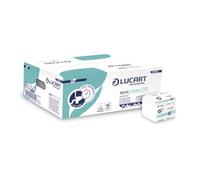 Lucart Professional, AquaStream 210, papier hygiénique intercalé à haute solubilité en pure cellulose, idéal pour les toilettes publiques et les bureaux, 210 pièces, 9,5 x 11 cm, 40 paquets