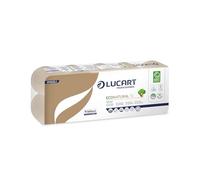 Lucart Professional, EcoNatural 10, rouleau de papier hygiénique Fiberpack, idéal pour les salles de bains publiques et les bureaux, rouleau de 180 plis, 9,5x11 cm, 12 paquets
