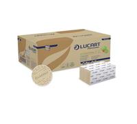 Lucart Professional, EcoNatural V2, V-Fold Fiberpack Towels, idéal pour les salles de bains publiques et les bureaux, 190 pièces par paquet, 21x21 cm, 20 paquets