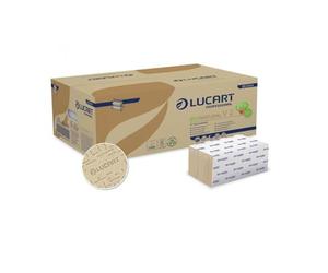 Lucart Professional, EcoNatural V2, V-Fold Fiberpack Towels, idéal pour les salles de bains publiques et les bureaux, 190 pièces par paquet, 21x21 cm, 20 paquets