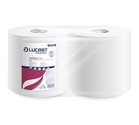 Lucart Professional, Texicell 400, Rouleau d'essuie-tout sec 50 g/m², idéal pour le nettoyage industriel, rouleau de 400 plis, 24x27 cm, paquet de 2 rouleaux