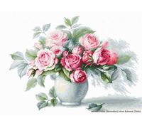 Lucas Kit de Point de Croix Motif Etude avec Roses, Multicolore