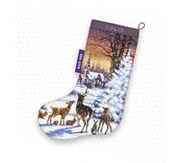 Lucas LetiStitch Kit de broderie au point de croix Motif chaussette de Noël en bois LETI 948