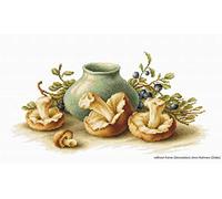 Lucas-S Kit de Broderie au Point de Croix Motif Nature Morte Champignons