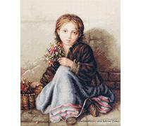 Lucas-S Little Flower Girl Kit de Broderie au Point de Croix compté