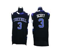 Lucas Scott 3 One Tree Hill Ravens Movie Basketball Black Stitched Jersey (Medium) by jersey