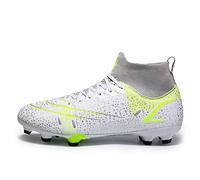 LucaSng Chaussures de Football Homme Crampons Professionnel Spike Chaussure de Foot Enfant Antidérapant Entrainement Chaussures de Sport pour Garçon High Top Football Boots (42, Haute Style 11)