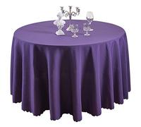 LucaSng Nappe de Table Nappe Ronde, Nappe en Simple Style Résistance à la Chaleur et à l'humidité pour Maison Restaurant Mariage Cérémonie et Autres Événements (Violet foncé, Rond: 160cm)