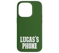 Lucas's Phone Lucas Nom personnalisé Blanc Vert Coque pour iPhone 14 Pro