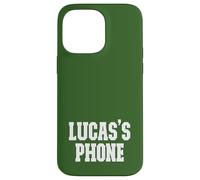 Lucas's Phone Lucas Nom personnalisé Blanc Vert Coque pour iPhone 14 Pro Max