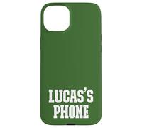 Lucas's Phone Lucas Nom personnalisé Blanc Vert Coque pour iPhone 15 Plus