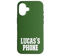 Lucas's Phone Lucas Nom personnalisé Blanc Vert Coque pour iPhone 16