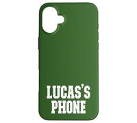 Lucas's Phone Lucas Nom personnalisé Blanc Vert Coque pour iPhone 16 Plus