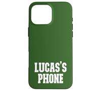Lucas's Phone Lucas Nom personnalisé Blanc Vert Coque pour iPhone 16 Pro Max