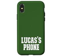 Lucas's Phone Lucas Nom personnalisé Blanc Vert Coque pour iPhone X/XS