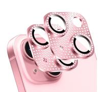 LucBuy 2 Pièces Protecteur D'objectif D'appareil Photo en Diamant Brillant pour iPhone, Métal 3D Strass Téléphone Décoré, Protection Complète Arrière Caméra Coque pour iPhone 14/iPhone 14 Plus
