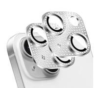 LucBuy 2 Pièces Protecteur D'objectif D'appareil Photo en Diamant Brillant pour iPhone, Métal 3D Strass Téléphone Décoré, Protection Complète Arrière Caméra Coque pour iPhone 11