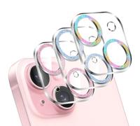 LucBuy 3 Pièces Protecteur D'objectif D'appareil Photo Pétillant pour iPhone 17 Air, Protecteur D'appareil Photo à Paillettes Colorées en Acrylique Transparent (PLR)
