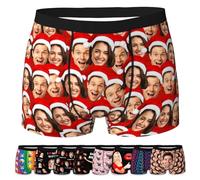 LucBuy Boxer Personnalisé avec Photos, sous-vêtements Drôles Personnalisés, Caleçons Courts Personnalisés Unisexes, Cadeau Regalos de Cumpleaños Del Día de San Valentín de Navidad (F7)