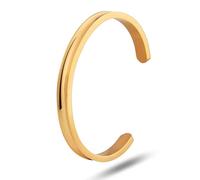 LucBuy Bracelet en Acier Inoxydable, Bracelets Réglables Rainurés pour Cheveux, Bracelets Manchettes Hautement Polis Bijoux pour Femmes Hommes (A5)