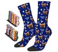 LucBuy Chaussettes Personnalisées avec Photos, Chaussettes de Visage Personnalisées avec Texte,Chaussettes Drôles Personnalisées,Chaussettes Fantaisie Halloween Noël Anniversaire Cadeaux (A51)