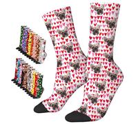 LucBuy Chaussettes Personnalisées avec Photos, Chaussettes de Visage Personnalisées avec Texte,Chaussettes Drôles Personnalisées,Chaussettes Fantaisie Halloween Noël Anniversaire Cadeaux (A27)