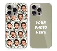 LucBuy Coques de Téléphone Personnalisées avec Photo du Visage, Étui de Protection Personnalisée Compatible avec iPhone 15 14 12 13 11 Pro Max XR 6 7 8 Plus, Couverture de Téléphone Drôle (C11)