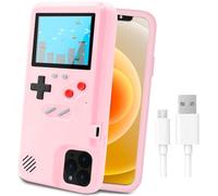 LucBuy Étui de Jeu pour iPhone, Housse de Protection Rétro-alimenté avec 36 Petits Jeux,Écran Couleur,Coque de Jeu Vidéo Antichoc pour iPhone 12/12 Pro - Rose