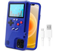 LucBuy Étui de Jeu pour iPhone, Housse de Protection Rétro-alimenté avec 36 Petits Jeux,Écran Couleur,Coque de Jeu Vidéo Antichoc pour iPhone 12/12 Pro - Bleu