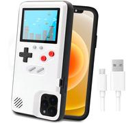 LucBuy Étui de Jeu pour iPhone, Housse de Protection Rétro-alimenté avec 36 Petits Jeux,Écran Couleur,Coque de Jeu Vidéo Antichoc pour iPhone 14 - Blanc