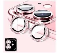 LucBuy Protecteur D'objectif D'appareil Photo Compatible avec iPhone 16/iPhone 16 Plus, Protecteur D'objectif D'appareil Photo en Verre Trempé Diamant, Anneaux Métalliques Individuels