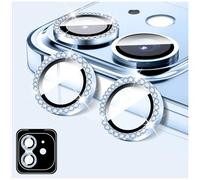 LucBuy Protecteur D'objectif D'appareil Photo Compatible avec iPhone 17 Air, Protecteur D'objectif D'appareil Photo en Verre Trempé Diamant, Anneaux Métalliques Individuels (Bleu)