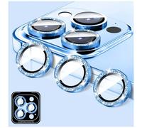 LucBuy Protecteur D'objectif D'appareil Photo Compatible avec iPhone 17 Pro/17 Pro Max, Coque D'appareil Photo en Verre Trempé 9H Pailleté, Anneaux Métalliques Individuels