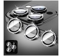 LucBuy Protecteur D'objectif D'appareil Photo Compatible avec iPhone 17 Pro/iPhone 17 Pro Max, Protecteur D'objectif D'appareil Photo en Verre Trempé Diamant, Anneaux Métalliques Individuels