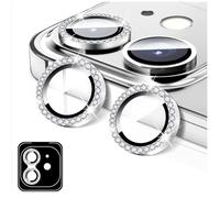 LucBuy Protecteur D'objectif D'appareil Photo Compatible avec iPhone 17, Protection D'écran en Verre Trempé Effet Diamant, Anneaux Métalliques Individuels (Argent)