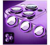 LucBuy Protecteur D'objectif D'appareil Photo Lumineux Compatible avec iPhone 17 Pro/17 Pro Max, Coque D'appareil Photo en Verre Trempé Bling, Anneaux en Alliage à Alignement Automatique