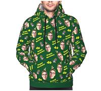 LucBuy Sweats à Capuche Personnalisés avec Photos Texte, Sweat à Capuche Personnalisé avec Poche, Sweat à Capuche à Cordon Personnalisé avec Photos de Visage, Manteau Pull-Over Drôle (A91)