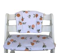 LUCCA kids Coussin pour Chaise Haute évolutive, revêtement plastifié pour Un Nettoyage Facile, Compatible avec Hauck Alpha et modèles similaires (Blanc Fruits)