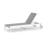 Blumfeldt Lucca Transat Jardin Extérieur Chaise Longue Inclinable 5 Positions Cadre Aluminium 120 kg Capacité Gris Gris