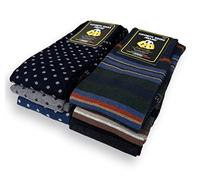 Lucchetti Socks Milano Lot de 6 paires de chaussettes longues pour homme en coton colorées, tendance à pois fantaisie fabriqué en Italie, Set Trapezio, Taille unique
