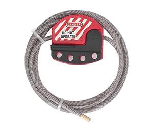 Lucchetto con Cavo Tagout in Acciaio Inossidabile, Dispositivo di Blocco con 4 Fori per Chiave, per Gestione delle Sicurezza