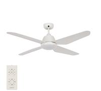 Lucci Air Aria Ventilateur de plafond avec éclairage LED et télécommande Plastique ABS Blanc 18 W Diamètre 122 cm