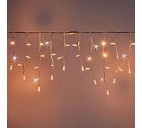 Luccika Cascade de Stalactiti 3 x 0,5 m avec 114 MaxiLed Blanc Chaud et flash Blanc Glace tente pluie Professionnel pour usage extérieur intérieur Extensible