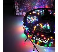 Luccika Guirlande LED Intérieur/Extérieur, 5m, 8 Modes d'Éclairage, Contrôleur 31V avec Mémoire, IP44 Étanche, Câble Vert, pour Noël, Fêtes et Décorations (Multicolore, 100M 2000LED)