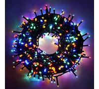 Luccika Guirlande LED Intérieur/Extérieur, 5m, 8 Modes d'Éclairage, Contrôleur 31V avec Mémoire, IP44 Étanche, Câble Vert, pour Noël, Fêtes et Décorations (Multicolore, 15M 300LED)