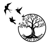 Luccyle Arbre de vie en métal Décoration,Art Mural en Métal,Art de l'arbre de Vie,Décorations intérieures et extérieures pour la Chambre à Coucher (50cm)